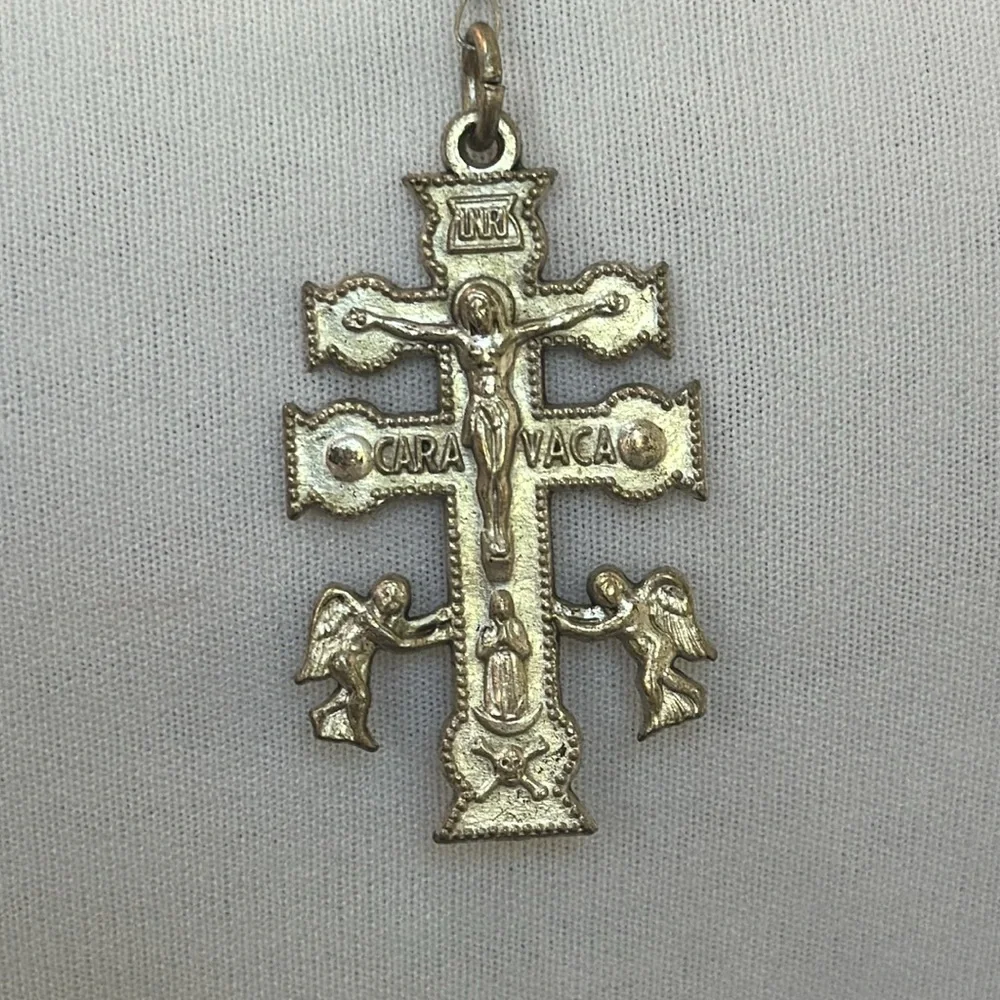 CRUZ DE CARAVACA PURPLE GEM SILVER SPACERS BEAUTIFUL ‎ CATHOLIC ROSARY